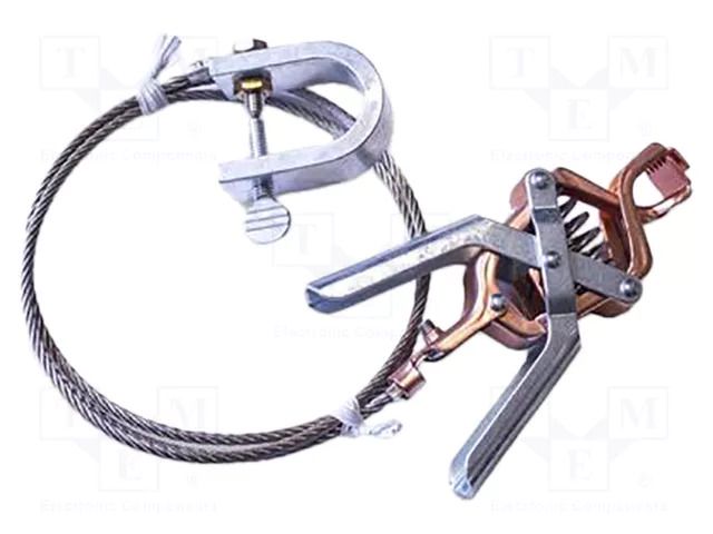 Ground/earth cable; C-Clamp,crocodile clip; Len: 1.5m MUELLER ELECTRIC AI-000503E-60