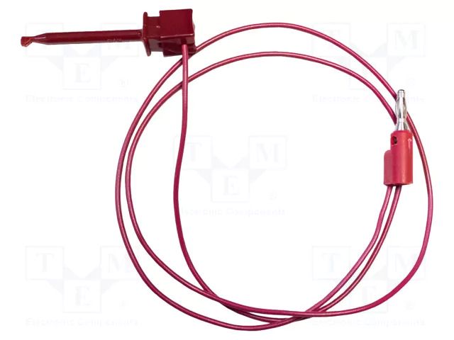 Test leads; 5A; clip-on hook probe,banana plug 4mm; Urated: 300V MUELLER ELECTRIC BU-1120-A-60-2