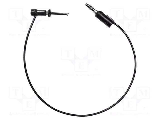 Test lead; 3A; clip-on hook probe,banana plug 4mm; Urated: 300V MUELLER ELECTRIC BU-1420-A-12-0