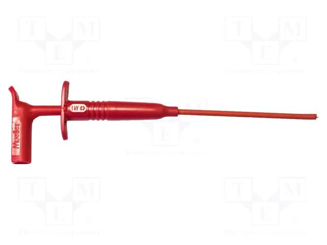 Clip-on probe; hook type; 1A; red; Contacts: steel; 1kV; 190mm MUELLER ELECTRIC BU-20433-2