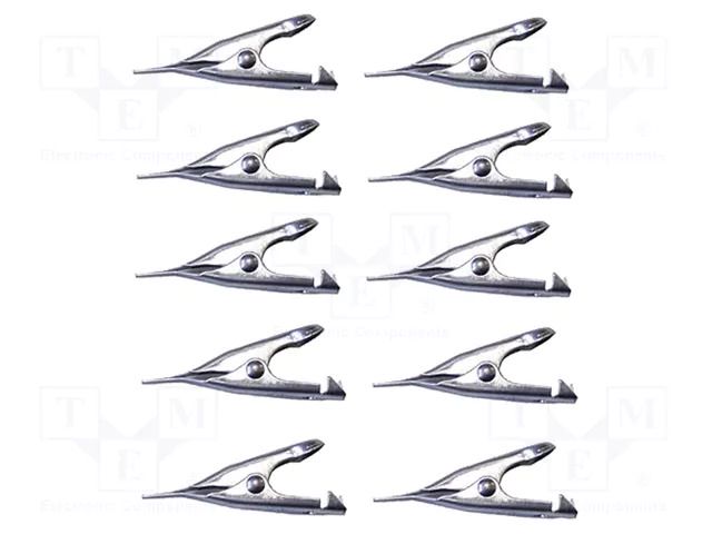 Crocodile clip; 5A; Grip capac: max.5.6mm; Contacts: steel; 10pcs. MUELLER ELECTRIC BU-34-KIT