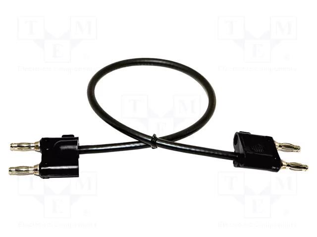 Test lead; banana plug double 4mm,both sides; Len: 0.61m; black MUELLER ELECTRIC BU-7070-B-24-0