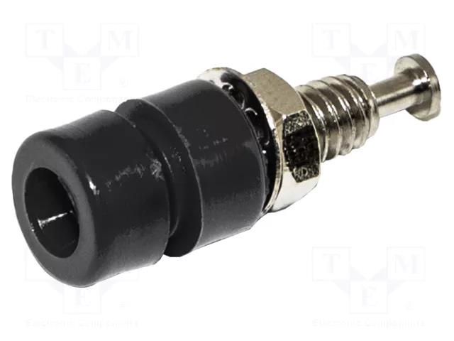 Connector: 3mm banana; socket; 5A; 1kVDC; black; nickel plated MUELLER ELECTRIC BU-P2142-0