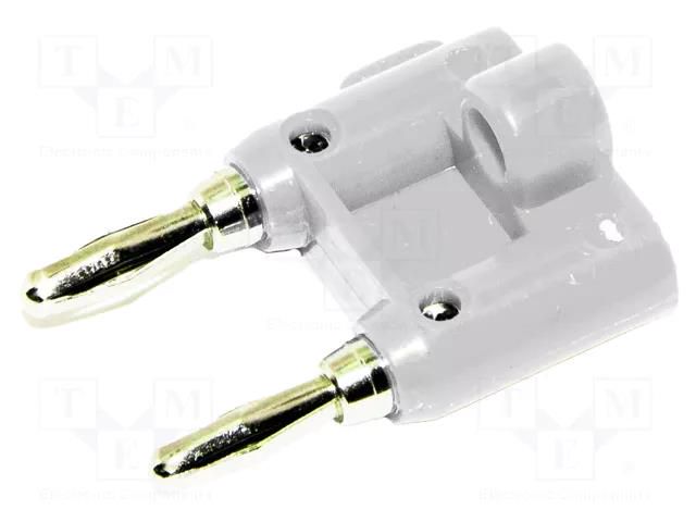 Connector: 4mm banana; stackable safety shunt; 15A; white; screw MUELLER ELECTRIC BU-PMDP-9