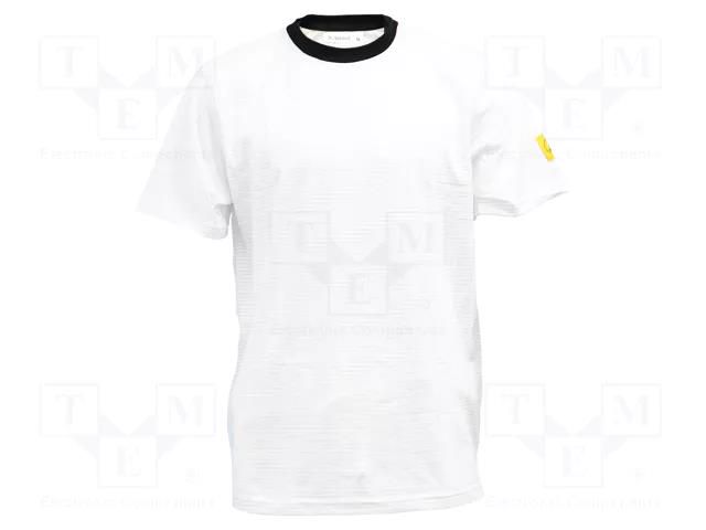 T-shirt; ESD; XL; cotton,conductive fibers; white ANTISTAT ATS-108-6553