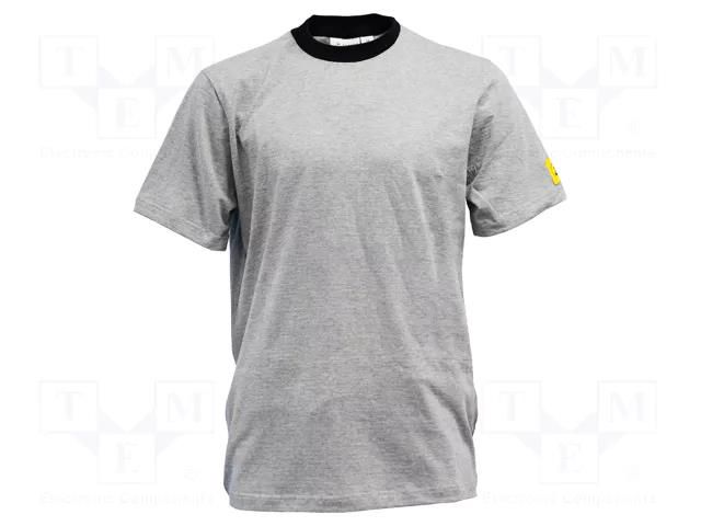 T-shirt; ESD; L; cotton,conductive fibers; grey ANTISTAT ATS-108-6562