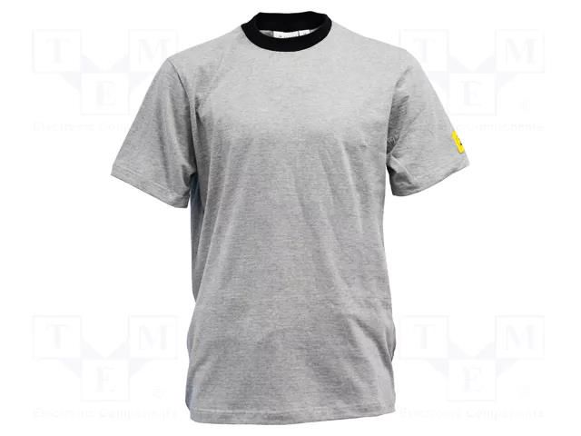 T-shirt; ESD; S; cotton,conductive fibers; grey ANTISTAT ATS-108-6560