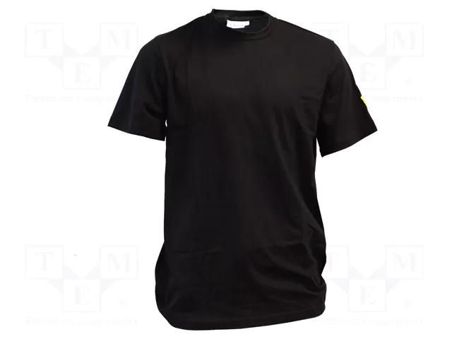 T-shirt; ESD; S; cotton,conductive fibers; black ANTISTAT ATS-108-6580