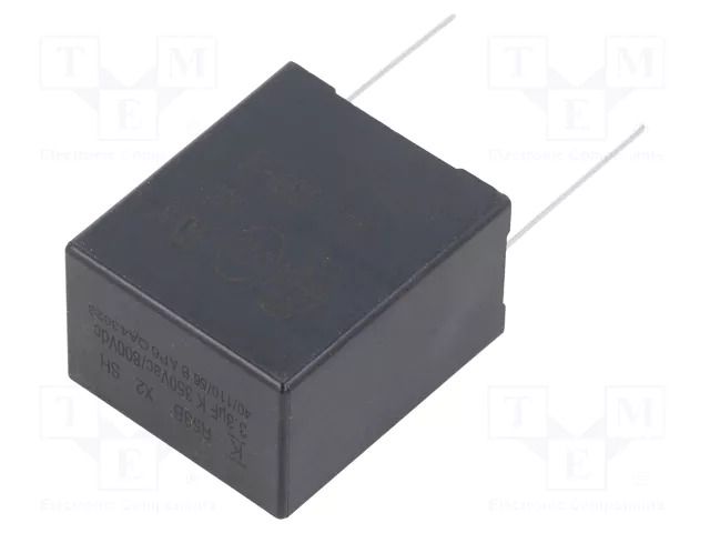 Capacitor: polypropylene; R53; 3.3uF; 800VDC; 350VAC; 22x37x32mm KEMET R53BR43305000K