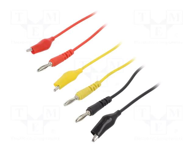 Test leads; Umax: 30V; Imax: 2A; Len: 0.9m; non-insulated VELLEMAN VEL-TLM3