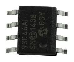 SERIAL EEPROM, 1KBIT, 2MHZ, SOIC-8 93C46A-I/SN.