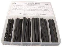 HEAT SHRINK TUBING ASSORTMENT KIT, 102 6IN L PIECES, BLACK 2778