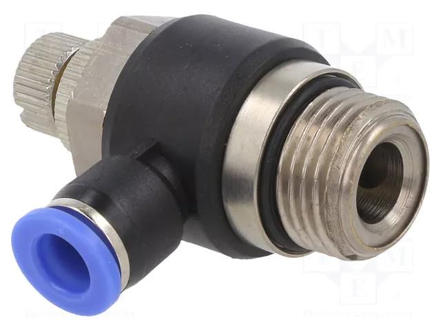 Throttle-check valve; -0.95÷15bar; nickel plated brass,PBT PNEUMAT 188.012-8
