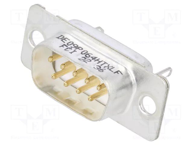 PIN: 9; male; for panel mounting AMPHENOL COMMUNICATIONS SOLUTIONS DE09P064HTXLF