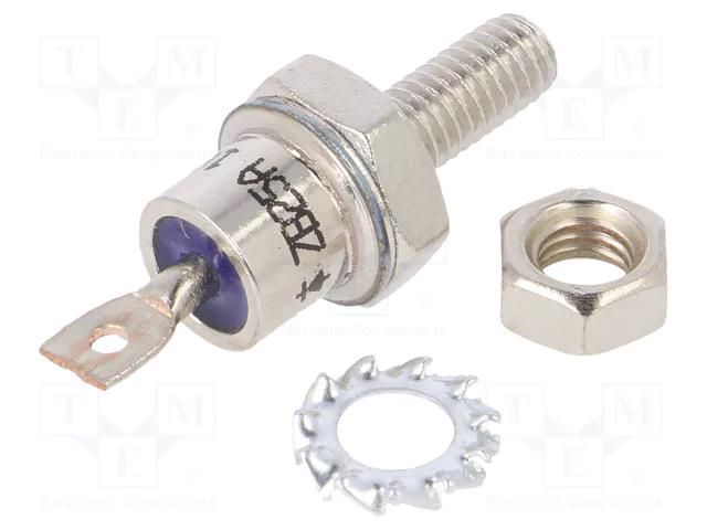 Diode: rectifying; 1.6kV; 25A; anode to stud; DO5; M5; screw type HUAJING ZB25A16V-HUA