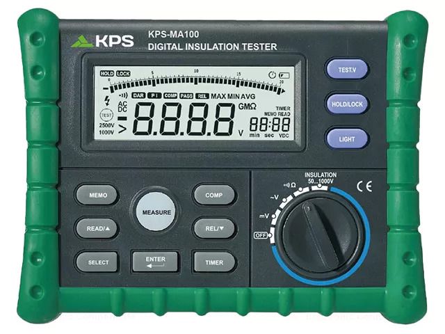 Meter: insulation resistance; R range: 20÷200Ω; VAC: 200÷750V KPS KPS-MA100