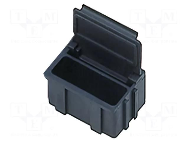 Bin; with flap; ESD; 37x12x15mm; black BERNSTEIN BRN-9-322-VE10