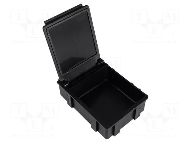 Bin; with flap; ESD; 41x37x15mm; black BERNSTEIN BRN-9-323-VE10