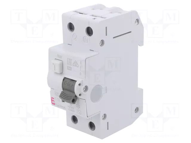 RCBO breaker; Inom: 32A; Ires: 30mA; Poles: 2; 230/400VAC; IP20; KZS ETI POLAM 002173127