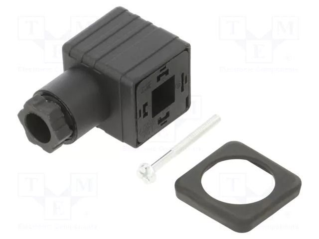 Plug for coil; PIN: 4; black; 0÷230V; IP65; A: 27mm; B: 28mm; C: 27mm PNEUMAT CEP/2-4-PIN