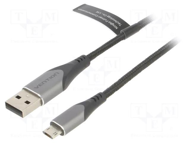 Cable; USB 2.0; USB A plug,USB B micro reversible plug; 1.5m VENTION COCHG