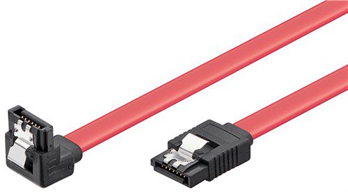 HDD S-ATA Cable 1.5 GBit/s/3 GBit/s  90° Clip, 0.5 m - SATA L-Type male  > SATA L-Type male 90° 93116