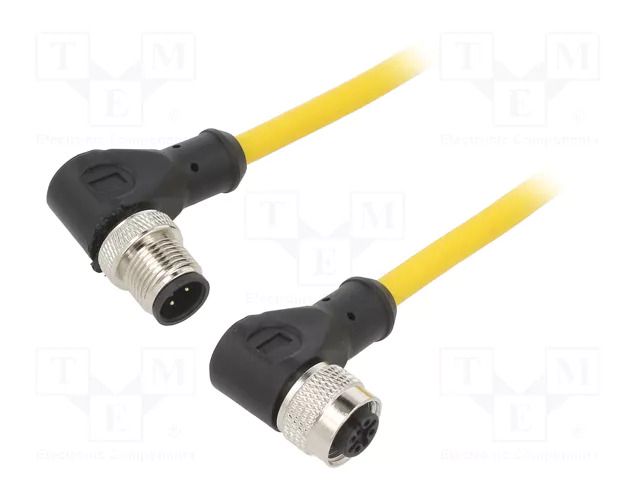 Cable: for sensors/automation; M12; PIN: 4; 10m; plug; 250VDC; 4A MUELLER ELECTRIC C4BD05M010
