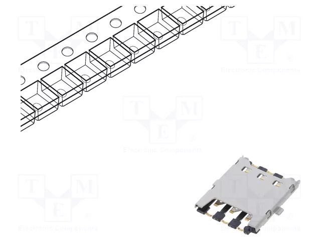 Connector: for cards; Nano SIM; push-pull,with hinged cover; SMT GCT SIM8051-6-0-14-00A