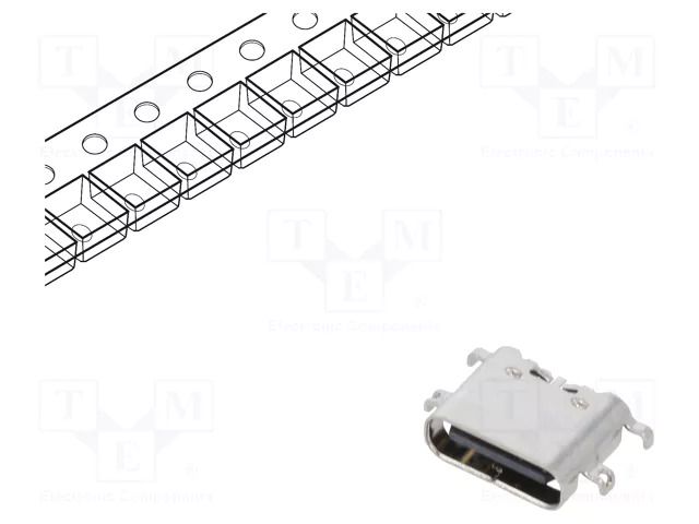 Connector: USB C; socket; SMT; PIN: 6; horizontal; 3A GCT USB4515-GF-A