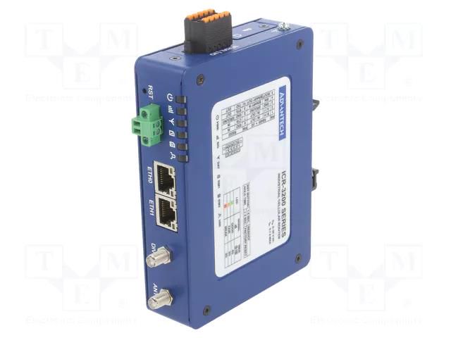 Router; 4G LTE; 9÷36VDC; on panel; metal; 32.1x94x129mm; -40÷75°C ADVANTECH ICR-3231