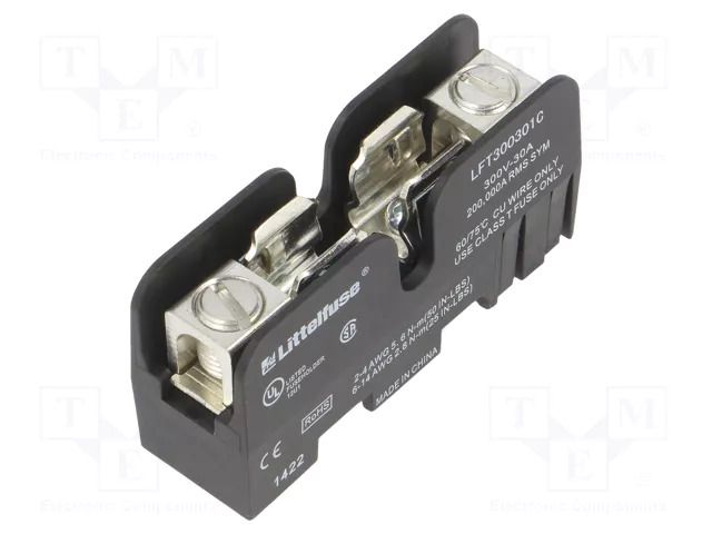 Fuse holder; for DIN rail mounting; 30A; 300V; Poles: 1; black LITTELFUSE LFT300301C