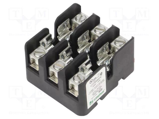 Fuse holder; for DIN rail mounting; 60A; 300V; Poles: 3; black LITTELFUSE LFT300603C
