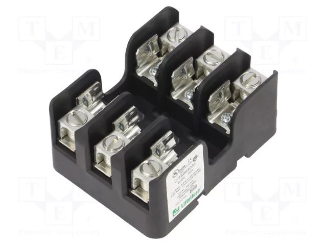 Fuse holder; for DIN rail mounting; 30A; 600V; Poles: 3; black LITTELFUSE LFT600303C