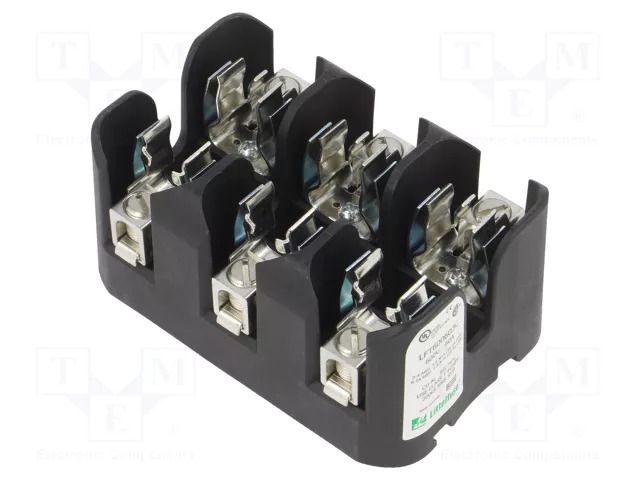 Fuse holder; for DIN rail mounting; 60A; 600V; Poles: 3; black LITTELFUSE LFT600603C