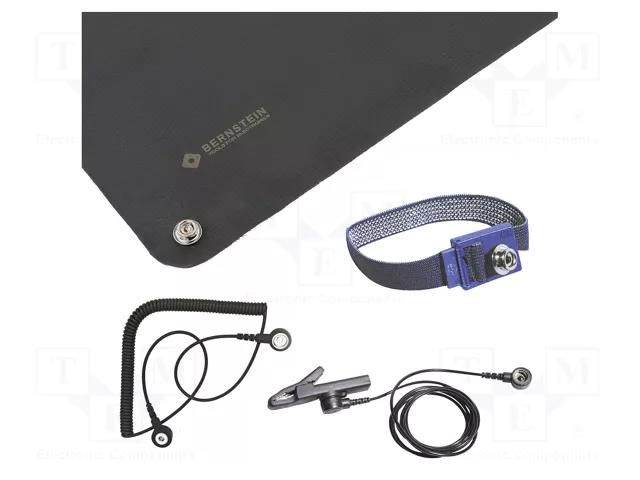 Mat: table set; ESD; L: 500mm; W: 400mm; Thk: 0.5mm; black BERNSTEIN BRN-9-354