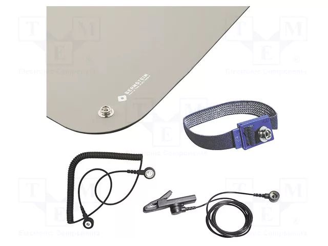 Mat: table set; ESD; L: 900mm; W: 610mm; Thk: 2mm; grey (bright) BERNSTEIN BRN-9-361