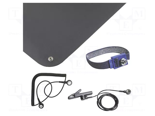 Mat: table set; ESD; L: 610mm; W: 450mm; Thk: 1.5mm; black BERNSTEIN BRN-9-366
