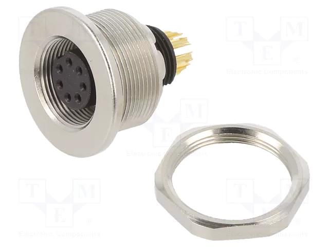 Connector: M9; socket; female; Plating: gold-plated; 125V; 1A; IP67 BINDER 09-0424-00-07