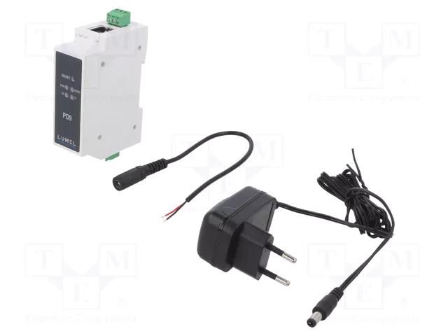 Converter; RS485/ETHERNET; 5÷36VDC; for DIN rail mounting; PD9 LUMEL PD9-RS485/ETHERNET