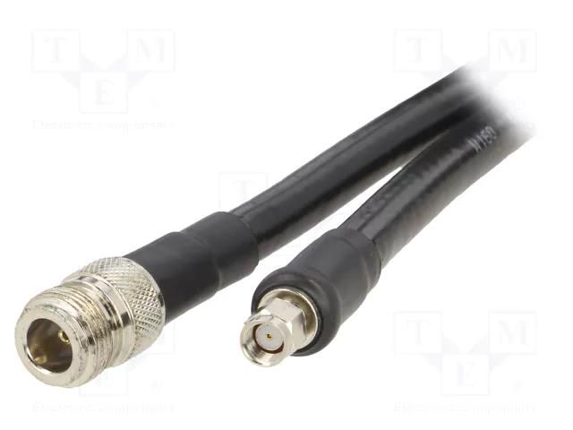 Cable; 3m; N female,RP-SMA male; PE; black; 50Ω QOLTEC QOLTEC-57027