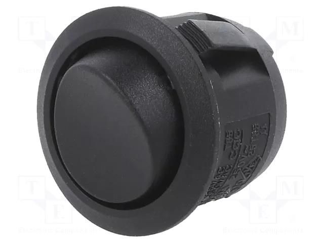 ROCKER; SPST; Pos: 2; ON-OFF; 10A/28VDC; black; none; RA; Body: black SWITCH COMPONENTS RA1-1A-DC-2-B