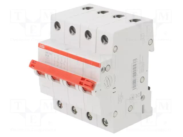 Switch-disconnector; Poles: 4; for DIN rail mounting; 63A; 415VAC ABB SHD204/63