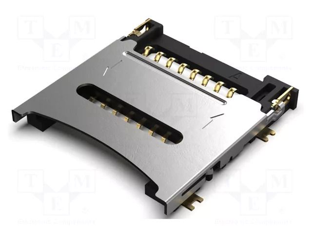 Connector: for cards; microSD; with hinged cover; SMT; gold flash GCT MEM2067-02-180-00A