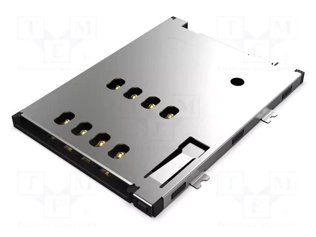 Connector: for cards; Mini SIM; push-push; SMT; gold flash; PIN: 8 GCT SIM4065-8-1-15-00A