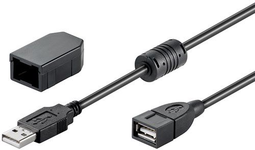 USB 2.0 Hi-Speed Extension Cable with Securing Clip, black, 2 m - USB 2.0 male (type A) > USB 2.0 female (type A) 93284