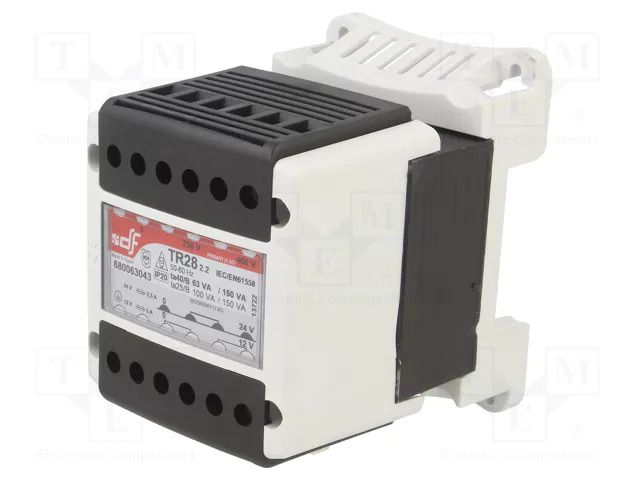 Transformer: mains; 63VA; 230VAC,400VAC; 12V; 24V; IP20 DF ELECTRIC DF-680063043