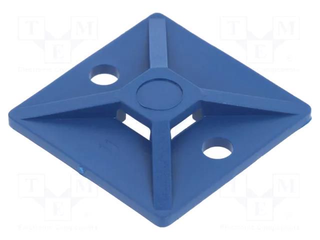 Holder; screw; polyamide; UL94HB; blue; Tie width: 4.7mm; L: 28mm HELLERMANNTYTON MCMB4-PA66MP-BU