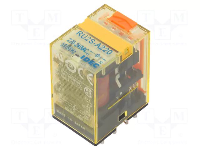 Relay: electromagnetic; DPDT; Ucoil: 220VAC; Icontacts max: 10A IDEC RU2S-A220