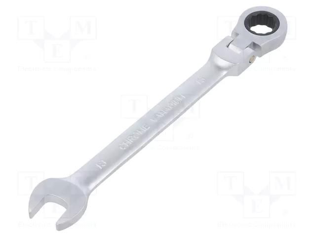 Wrench; combination spanner,with ratchet,with joint; 13mm PG TOOLS PG-T094