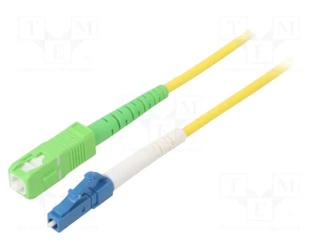 Fiber patch cord; OS2; LC/UPC,SC/APC; 15m; Optical fiber: 9/125um Goobay SCA-LCU/OS2-150YL